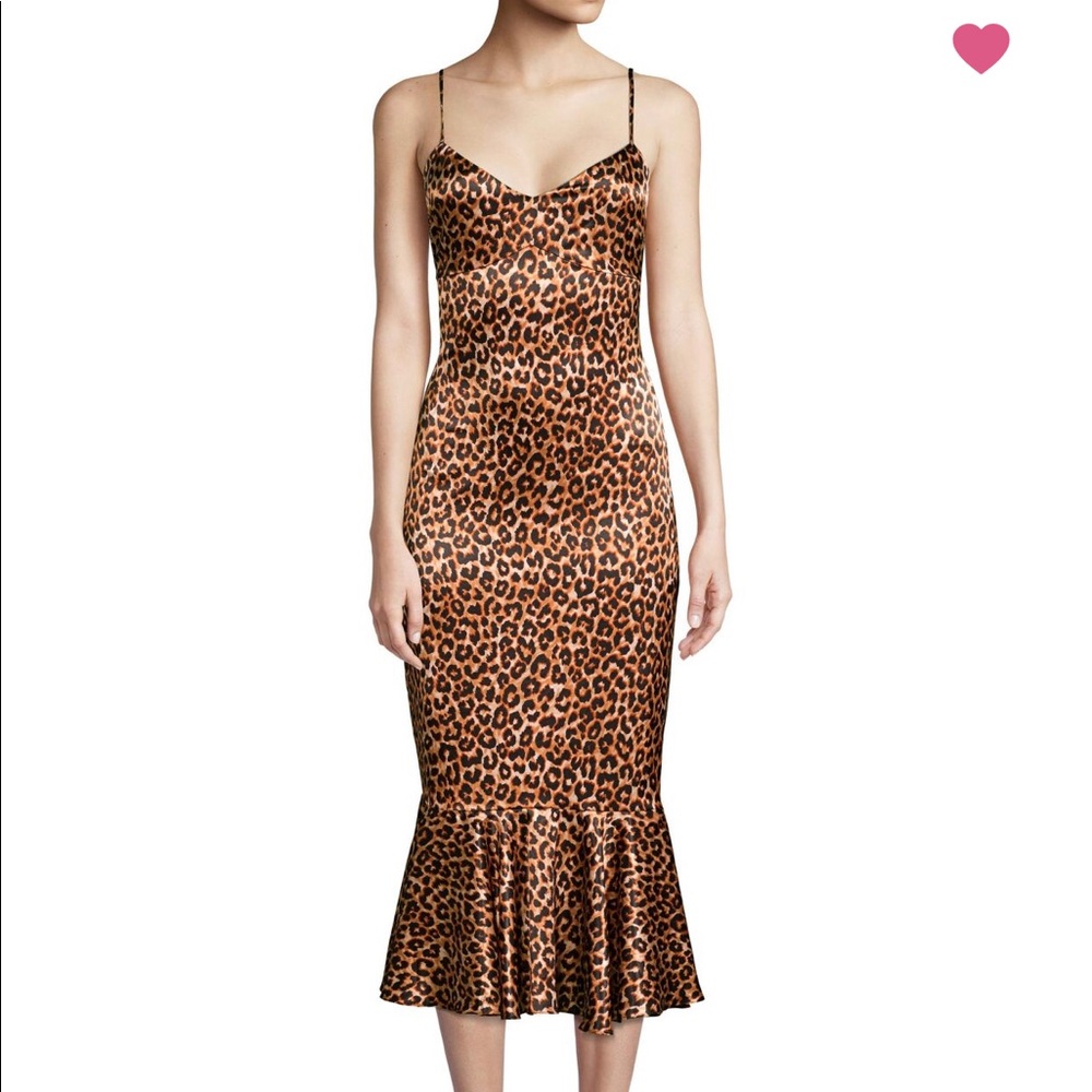 Ruffled hem leopard print dress.